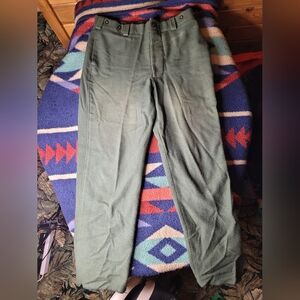 USDA Forest Service Wool Pants Mens 38x33 Green FS-400 Workwear Uniform USA Used